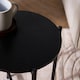 image 3 of OHS Round Side Table Coffee End Tables Nightstand with Metal Frame | Black