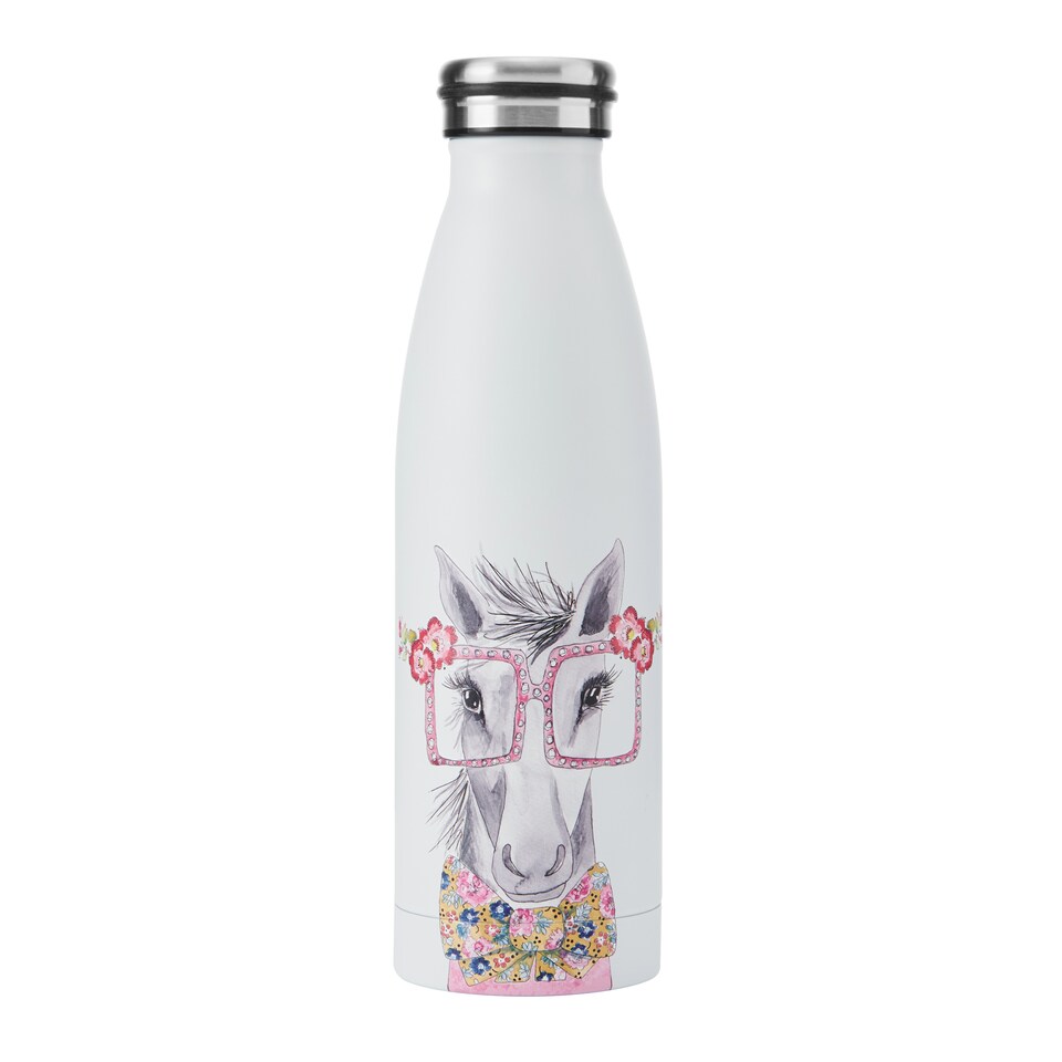 image 1 of Mikasa Water Bottle Horse Stainless Steel 500ml | White | 500ml