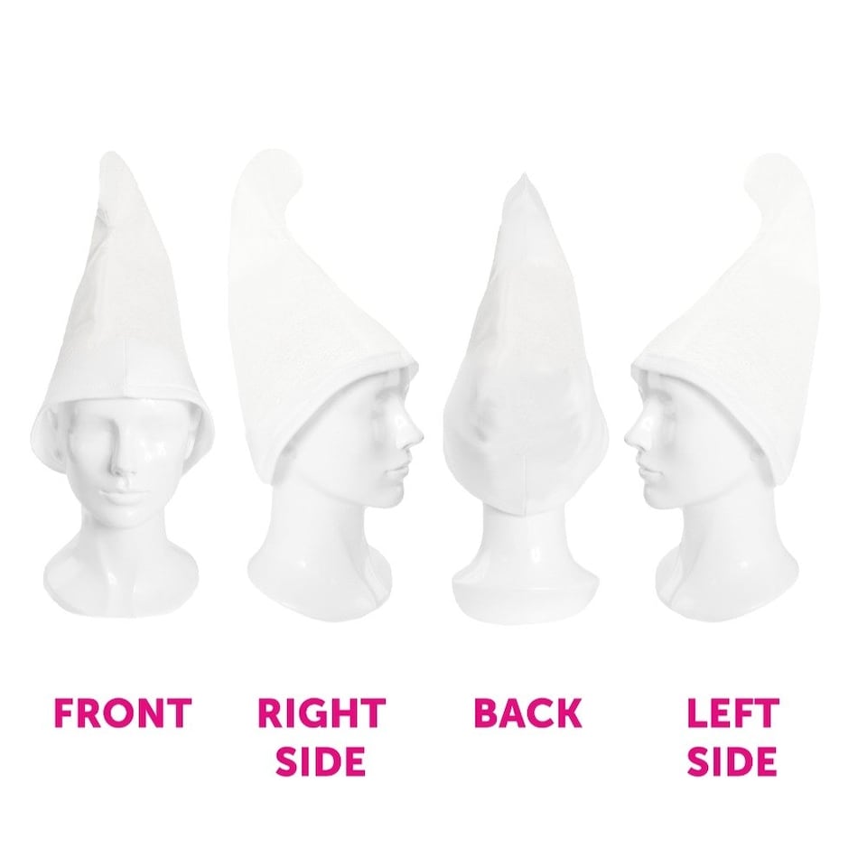 image 1 of White Gnome Hat, Blue Face Paint & Blonde Wig White | One Size