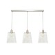 image 4 of ValueLights Susie Glass Lantern 3 Drop Brushed Chrome Diner Ceiling Pendant Light with Bulbs Silver