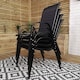 image 5 of Outdoor 4 Person Rectangular Glass Top Garden Patio Dining Table Chairs Set