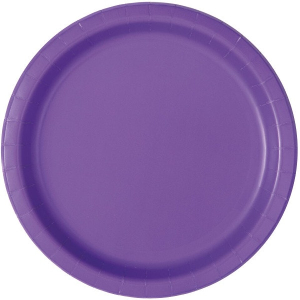 Pack of 16 Neon Purple Solid Round 9" Dinner Plates