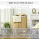 image 5 of HOMCOM 100L Bamboo Laundry Basket w/ 2 Compartments Washing Baskets Natural