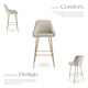 image 3 of Bar Stool Avane - with backrest, upholstered, velvet look | Cream | cream/gold | 57 x 48,50 x 108 cm | 4