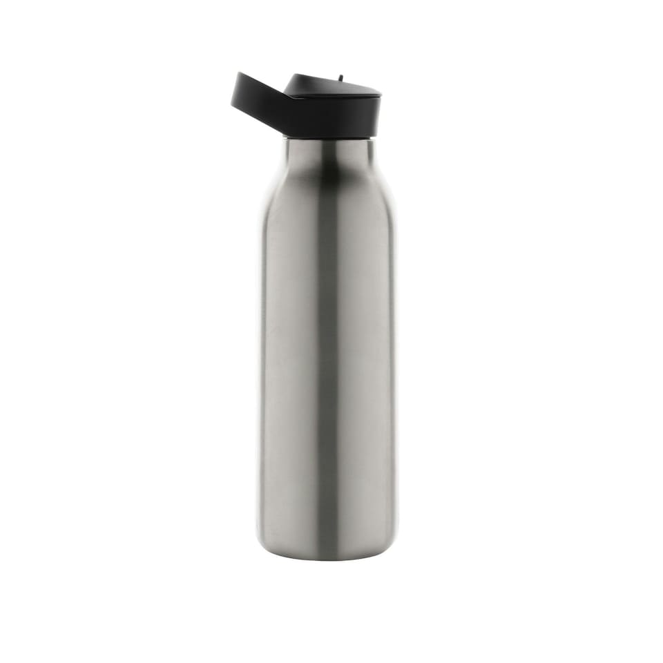 image 1 of Avira Ara Flip Top Recycled Stainless Steel 500ml Water Bottle - Silver - One Size Silver | One Size