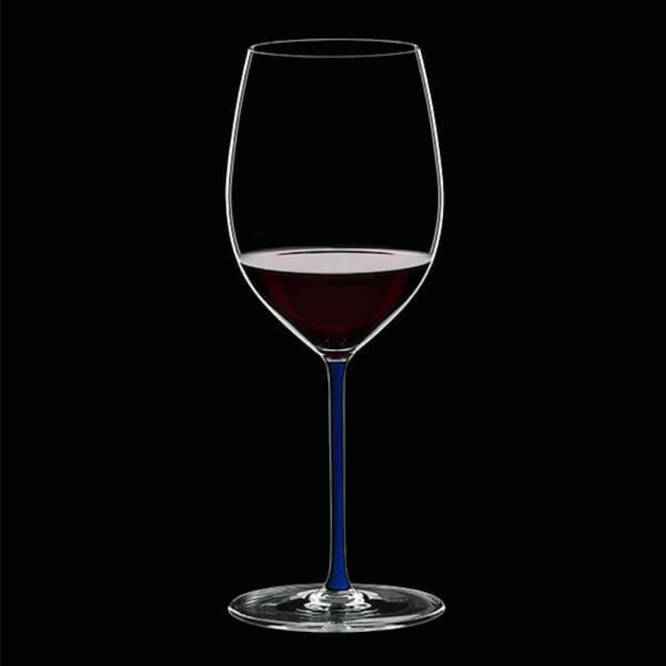 image 1 of Riedel Hand Made Fatto A Mano Cabernet/Merlot Wine Glass Dark Blue