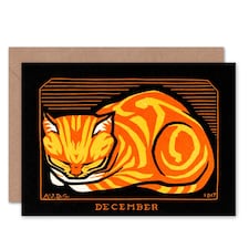 December Julie De Graag Cat Art Blank Just to Say Card