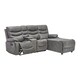 image 2 of Avon Chaise Lounge Manual Recliner Sofa w Drinks Console Grey | Charcoal