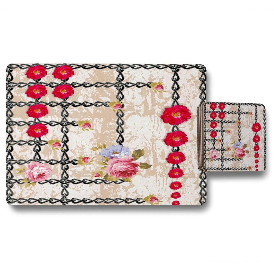 Flowers & Chains (Placemat & Coaster Set)