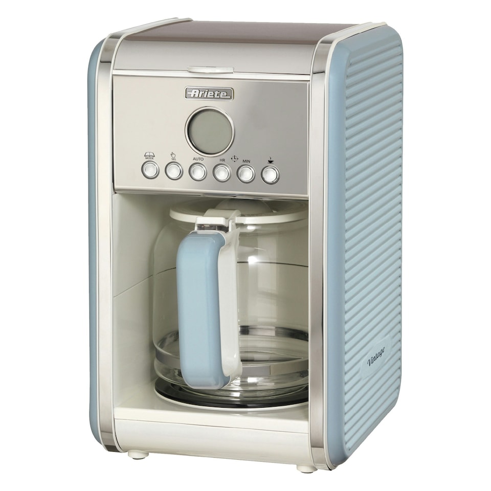 image 1 of Ariete ARPK15 Vintage Retro Dome Kettle, Toaster & Filter Coffee Machine Set, Blue