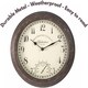 image 4 of Marco Paul 30cm Distressed Wall Clock and Thermometer Brown