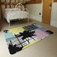 image 3 of Geometric Shape & Leaf Print (Rug) Multi | Medium: 80x150cm