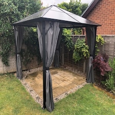 Peninsula Gazebo - Polycarbonate - L260 x W360 x H260 cm - Grey