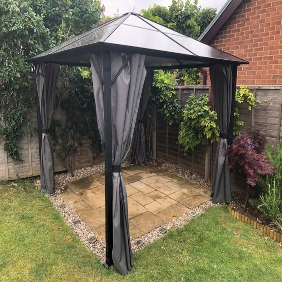 image 1 of Peninsula Gazebo - Polycarbonate - L260 x W360 x H260 cm - Grey