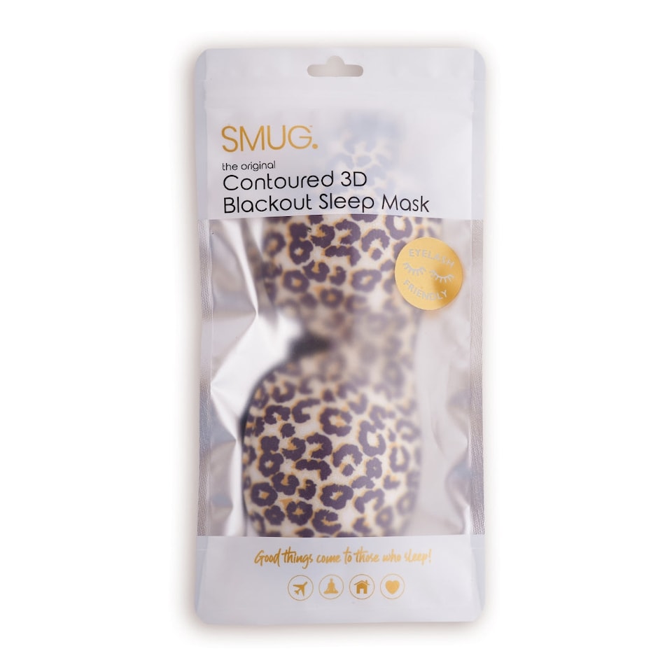 image 1 of SMUG Contoured 3D Blackout Sleep Mask - Leopard Print