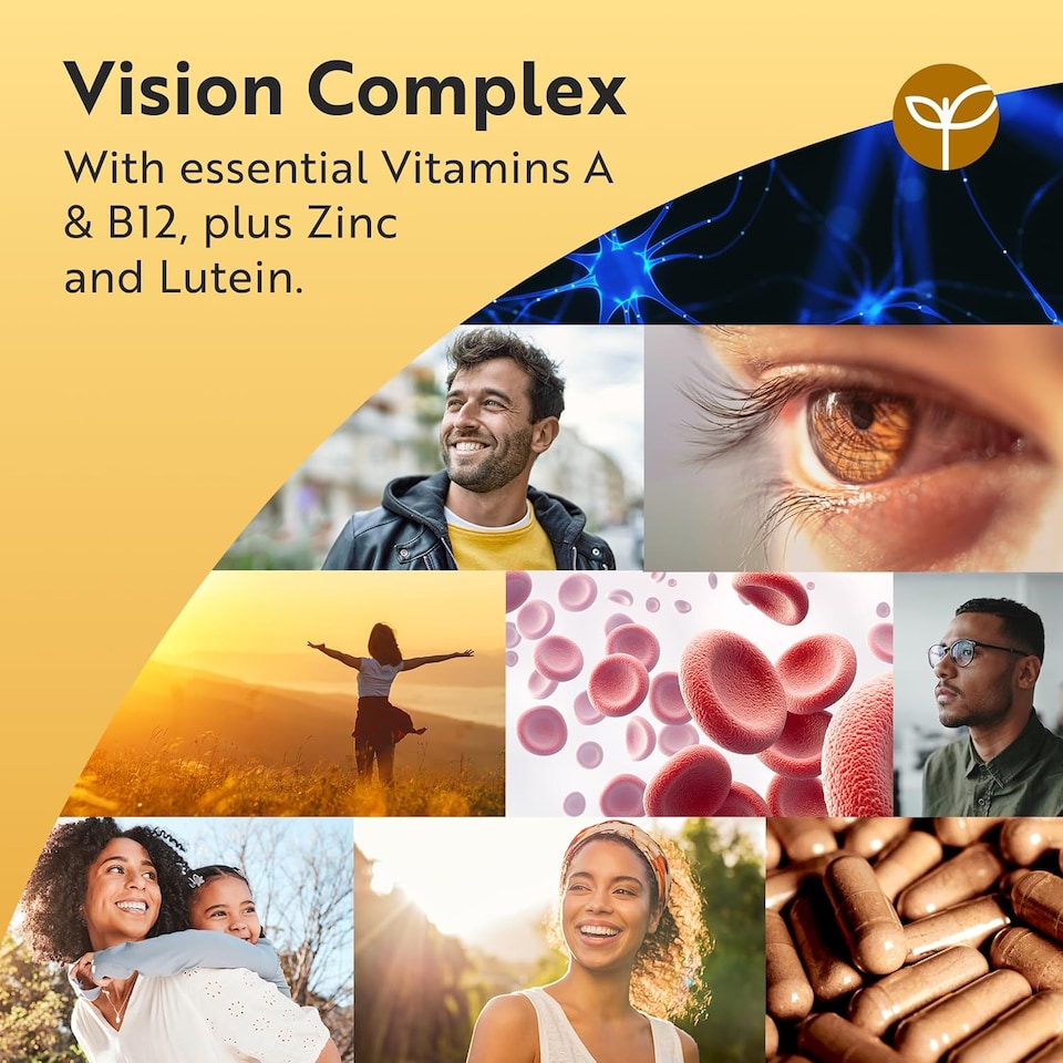 image 1 of Nutravita Lutein Natural Eye Supplement - Zeaxanthin, Bilberry Extract, Vitamins A, B12 & Zinc for Maintenance of Normal Vision - 90 Vegan Capsules