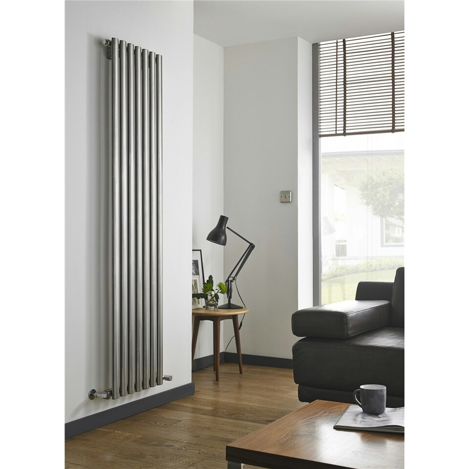 image 1 of 1800mm (H) x 250mm (W) - Stainless Vertical Radiator (Paris) - SINGLE Panel - (1.8m x 0.25m) - Depth 63mm