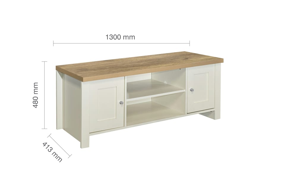 image 1 of Highgate Large TV Unit Cream Oak