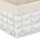 image 2 of Small White Scandi Storage Basket With White Lining | White | White