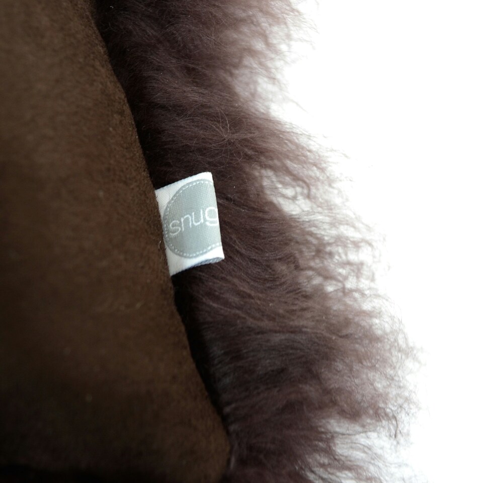 image 1 of SNUGRUGS Mongolian Sheepskin Cushion - Large Square - 60cm x 60cm | Brown | 60 x 60cm