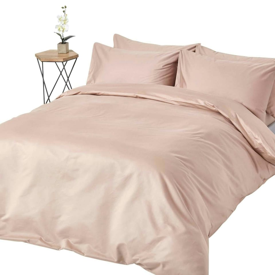 image 1 of Homescapes Mink Beige Egyptian Cotton Duvet Cover with Pillowcases 1000 TC, King | Cream | King