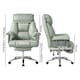 image 3 of Heavy Duty Executive Office Chair Wide Spring Cushion Recliner with Footrest | Green | Green