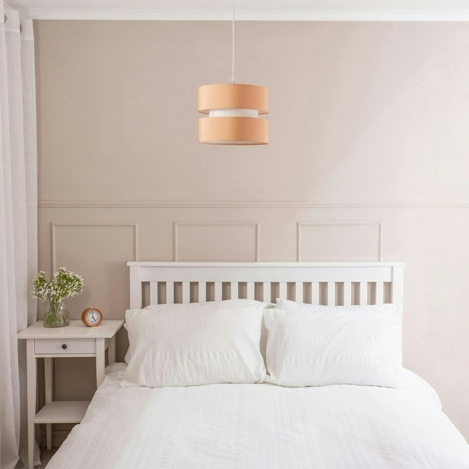 image 1 of ValueLights Sophia Small Sand 2 Tier Ceiling Light Shade