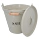 image 6 of Coal Bucket & Lid Cream Metal Ash Tidy Bin Coal Carrier Fire Log Burner Kindling