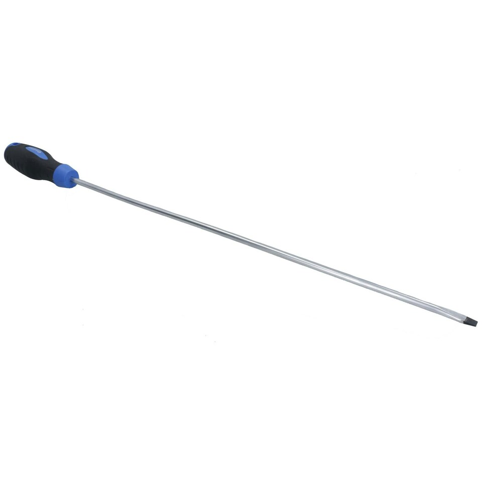 image 1 of Flat Head Extra Long Screwdriver Total Length 400mm with Rubber Handle TE692