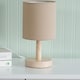 image 3 of ValueLights Nelly Pair of Natural Shade with Wooden Base Bedside Table Lamps