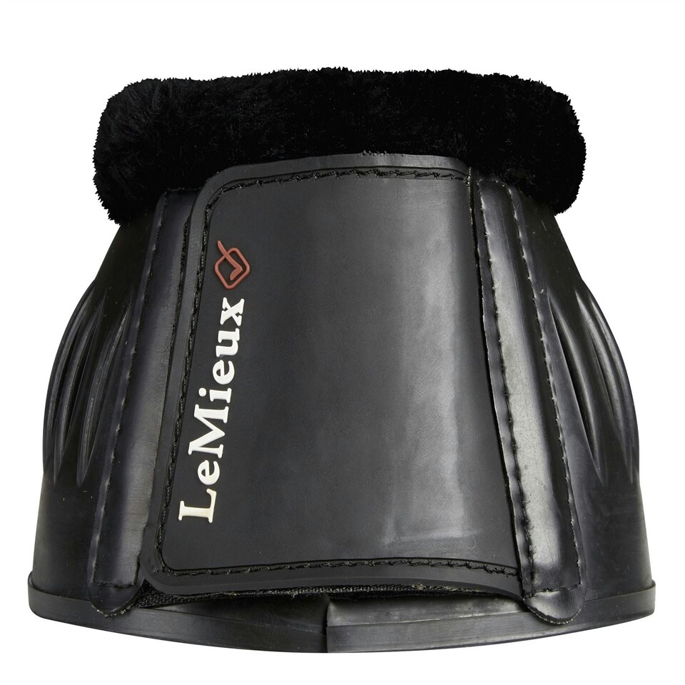image 1 of LeMieux Rubber Bell Boots with Fleece Black | X-Large