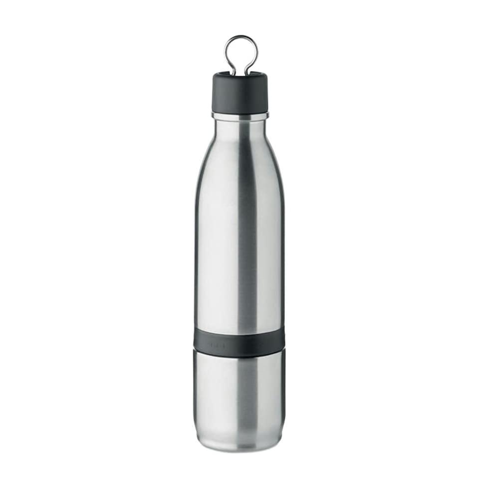 image 1 of MidOcean Atera 2 in 1 Double-Walled 500ml Bottle - Matt Silver - One Size Multi | One Size