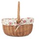 image 3 of Double Steamed Oval Shopping Basket With Rose Lining | Multi | Garden Rose | S