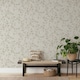 image 3 of Muriva Darcy James Collection Japandi Leaf Textured Wallpaper - Cream - 10m x 0.5m Cream