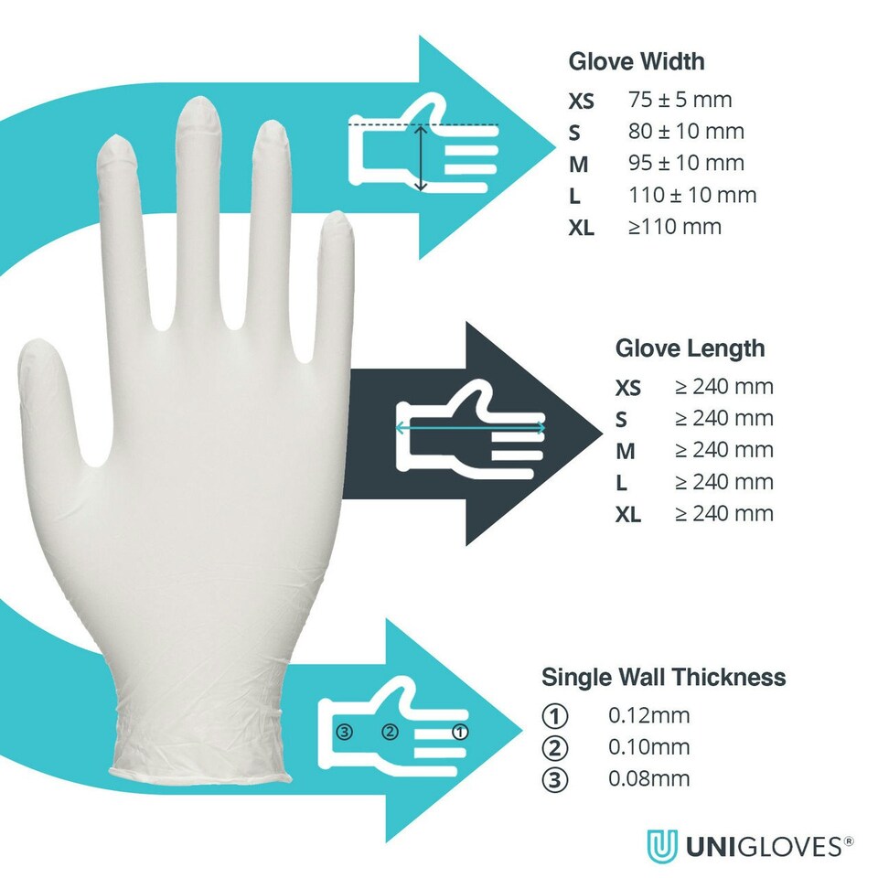 image 1 of Unigloves Unicare Natural Latex Powder Free Gloves - Box of 100x Cream | Large