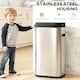 image 6 of HOMCOM 50L Sensor Bin, Automatic Touchless Kitchen Bin with Motion Sensor, Manual Override, Battery Operated, Fingerprint-Resistant, Inner-Bucket-Free, for Kitchen, Bedroom, Home Office, Silver Tone | Silver | Silver