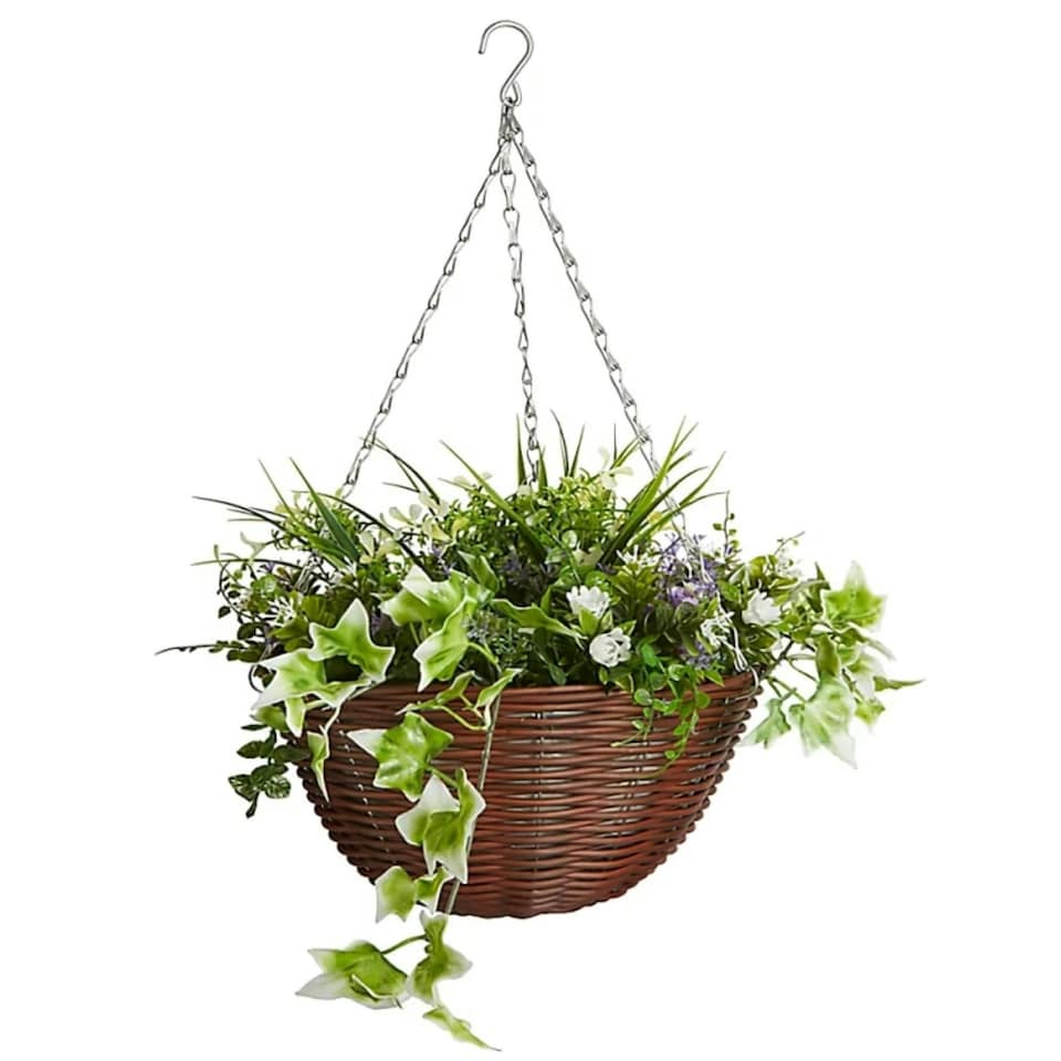 image 1 of Marco Paul Metal Silver Hanging Basket Chain 14" Silver