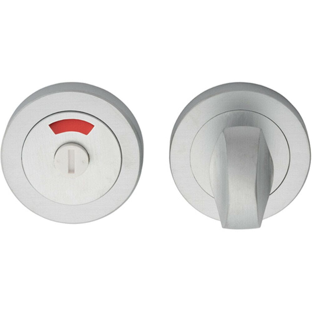 Loops Thumbturn Lock & Release Handle With Indicator 50mm Dia Satin Chrome