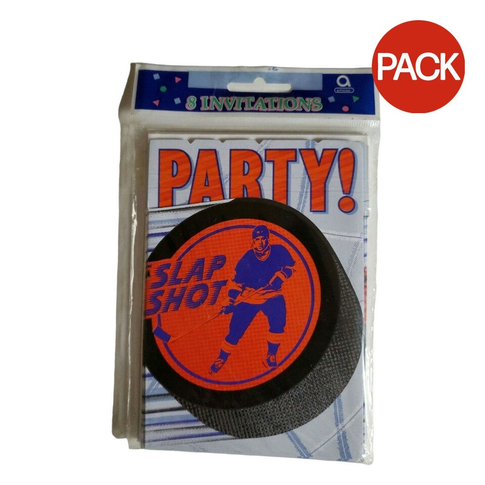 Amscan Slap Shot Party Invitations (Pack of 8) - Multicoloured - One Size