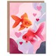 image 1 of Cute Goldfish Colourful Modern Abstract Design Valentine's Day Card