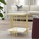 image 8 of 2 Tier Square Faux Marble Side Table Gold Gold