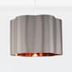 image 2 of First Choice Lighting Grey with Copper Inner Scalloped Pendant Shade Grey | Chrome