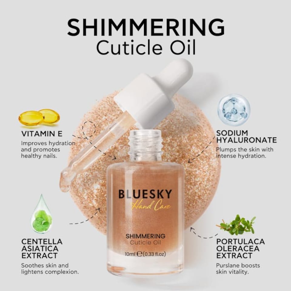 image 1 of Bluesky Gold Cuticle Oil - Shimmering Cuticle Oil 10ml