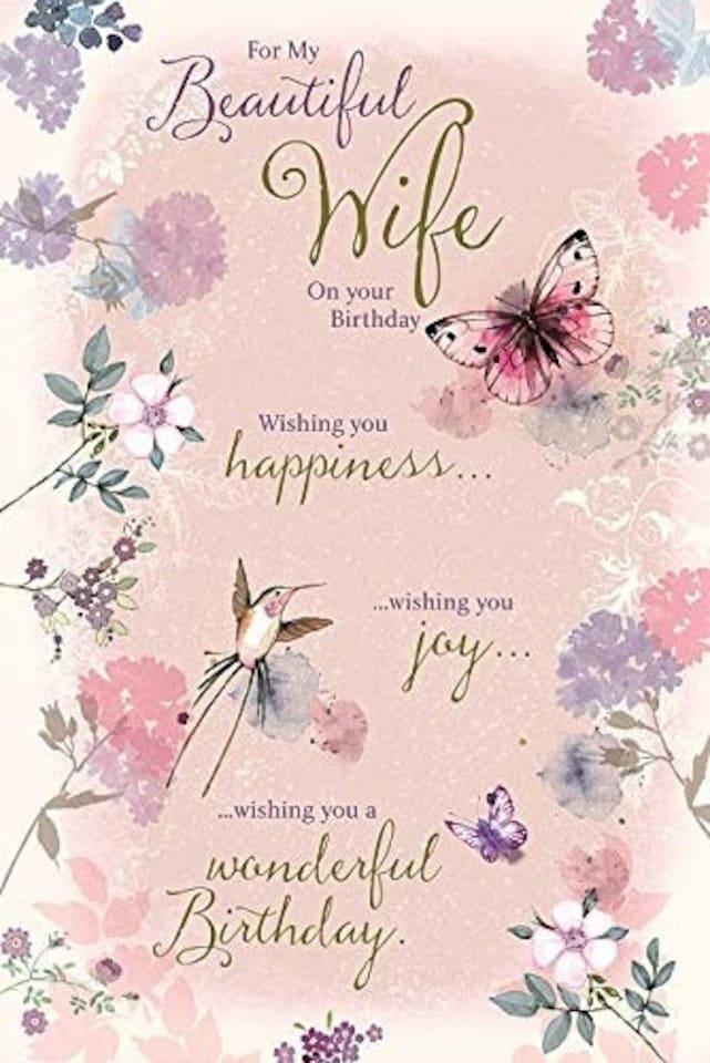 image 1 of Beautiful Wife Happy Birthday Traditional Card By Wishing Well
