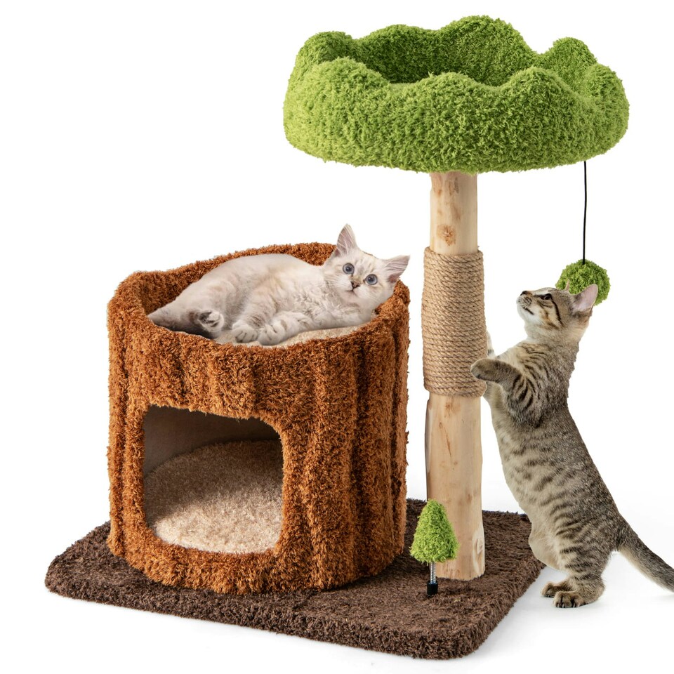 image 1 of COSTWAY Morden Cat Tree Cat Tower w/Scratching Posts