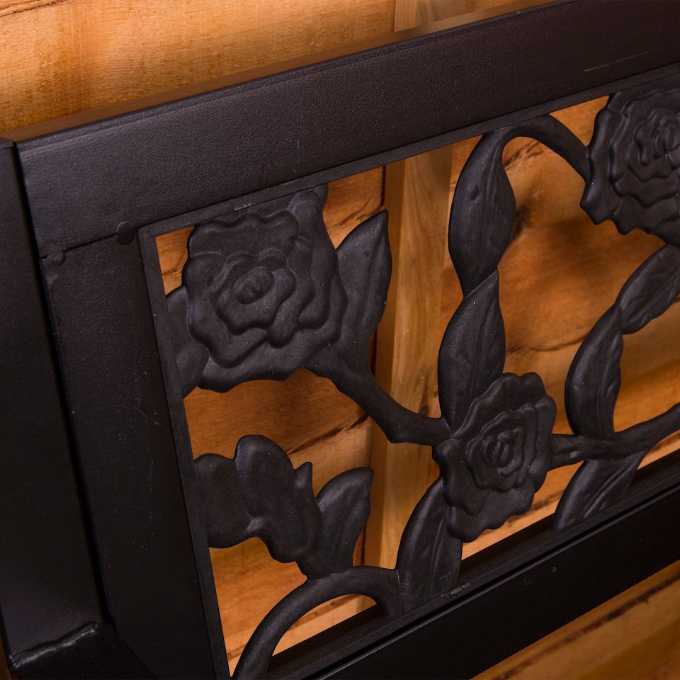 image 1 of Garden Vida 3 Seater Steel Garden Bench Outdoor Patio Seating, Rose