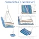 image 5 of Outsunny Garden Hammock w/ Footrest Armrest Patio Swing Seat Hanging Rope Blue 