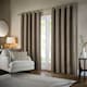 image 2 of Paoletti Corinthian Velvet Room Darkening Taupe Eyelet Curtains (W)168cm x 183 cm | Multi