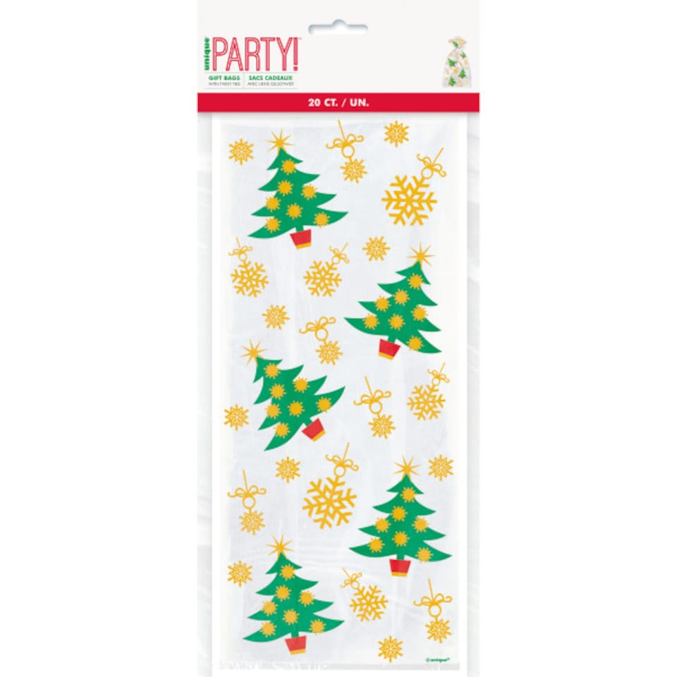 image 1 of Golden Christmas Gift Bags - Pack of 20