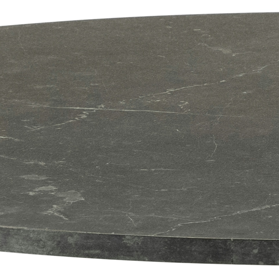 image 1 of Ibiza Round Dining Table with Black Top and Matt Black Base